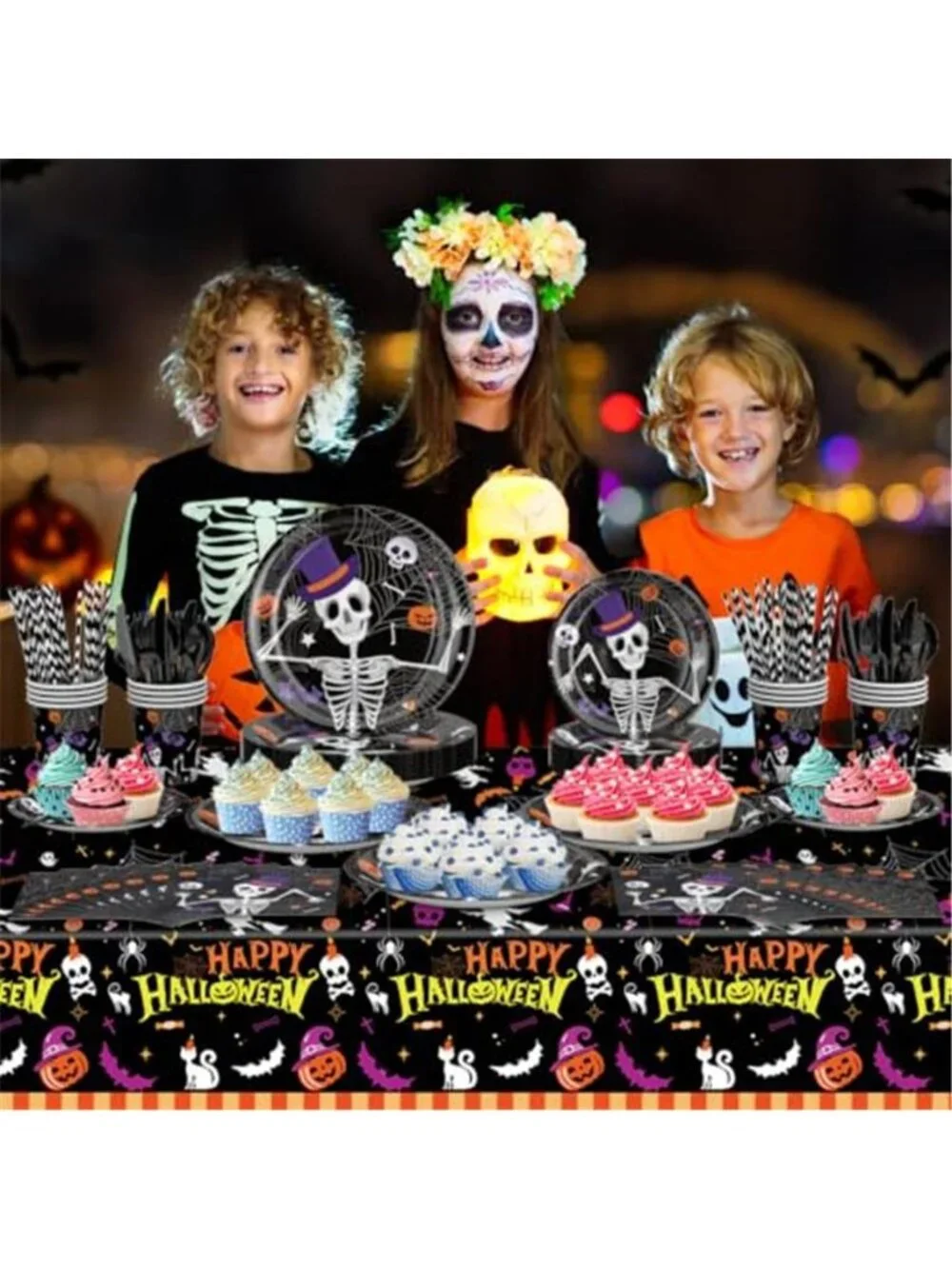 150PCS Serve 16 Halloween Plates and Napkins Halloween Party Decorations